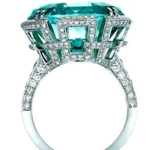 💚 NEW Stunning Emerald Green Round 4 carat tourmaline ring 💚